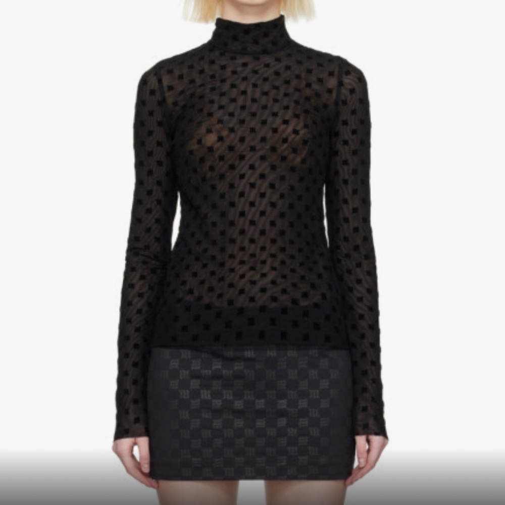 Mishbv mesh logo turtle neck